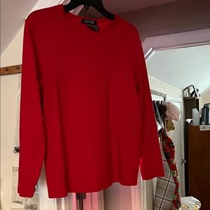 Ralph Lauren womens Vibrant Red Crewneck top